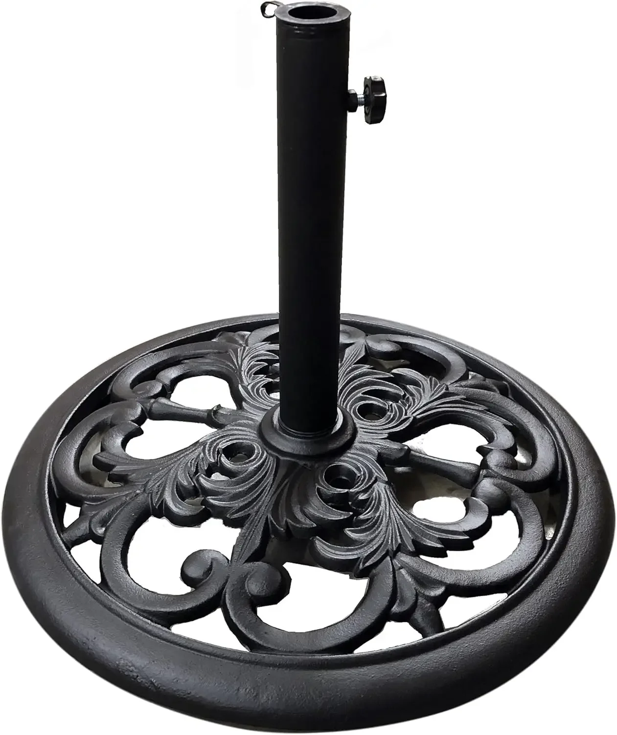 30 Pound Black Powder Coated Cast Iron Umbrella Stand