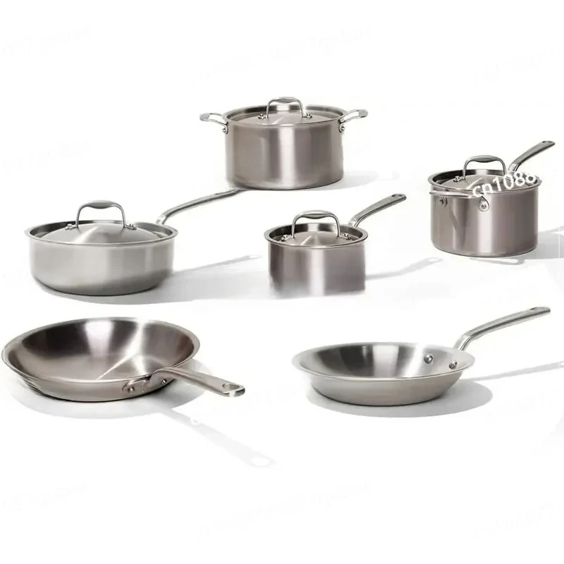 In Cookware - 10 Piece Pot And Pan Set - 5 Ply Clad - Includes Stainless Steel Frying Pans, Saucepans, Sauc Made