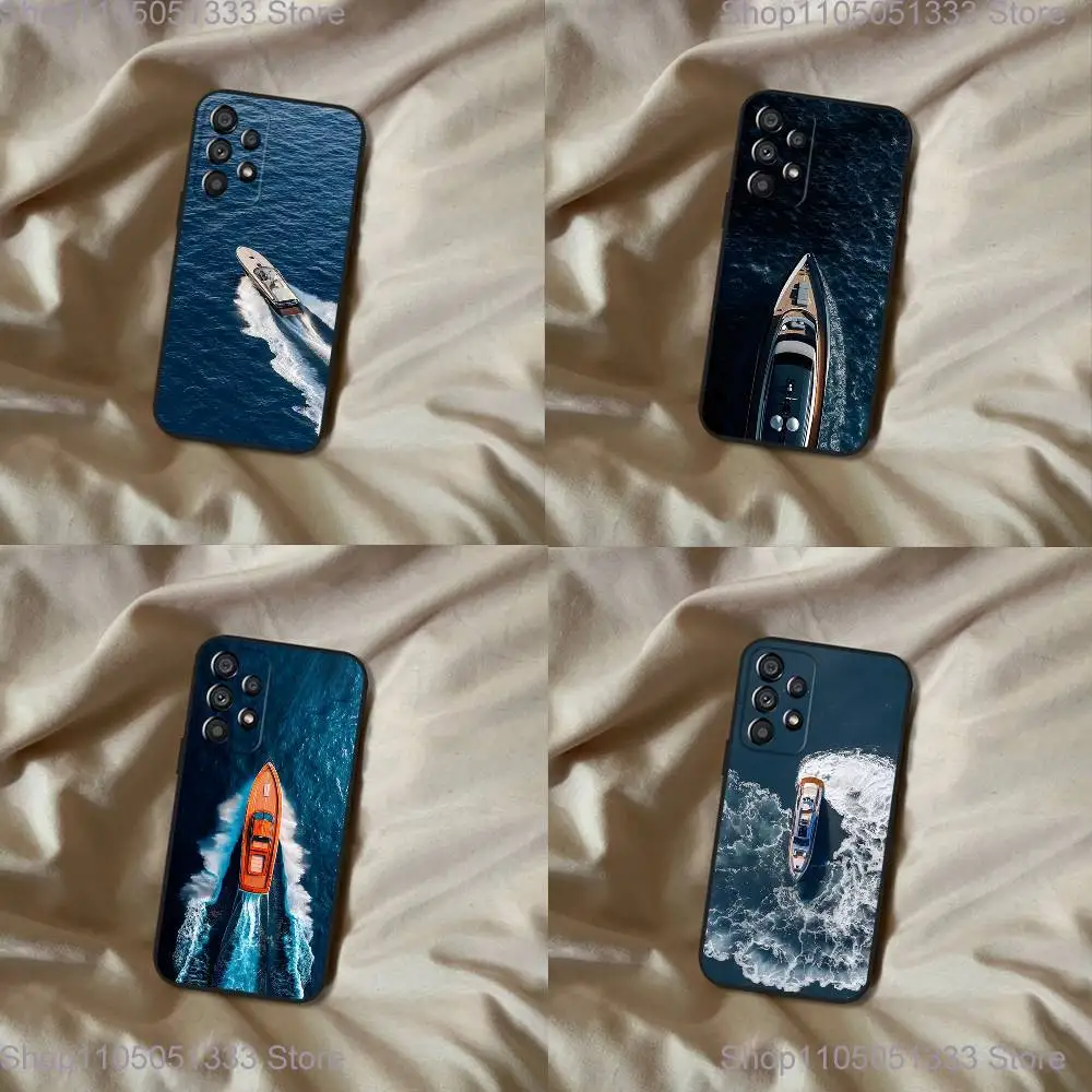 

Speedboat Cruise Ship Phone Case For Samsung Galaxy A20,A21s,A22,A31,A32,A52,A53,A72,73,A80 Soft Black Cover
