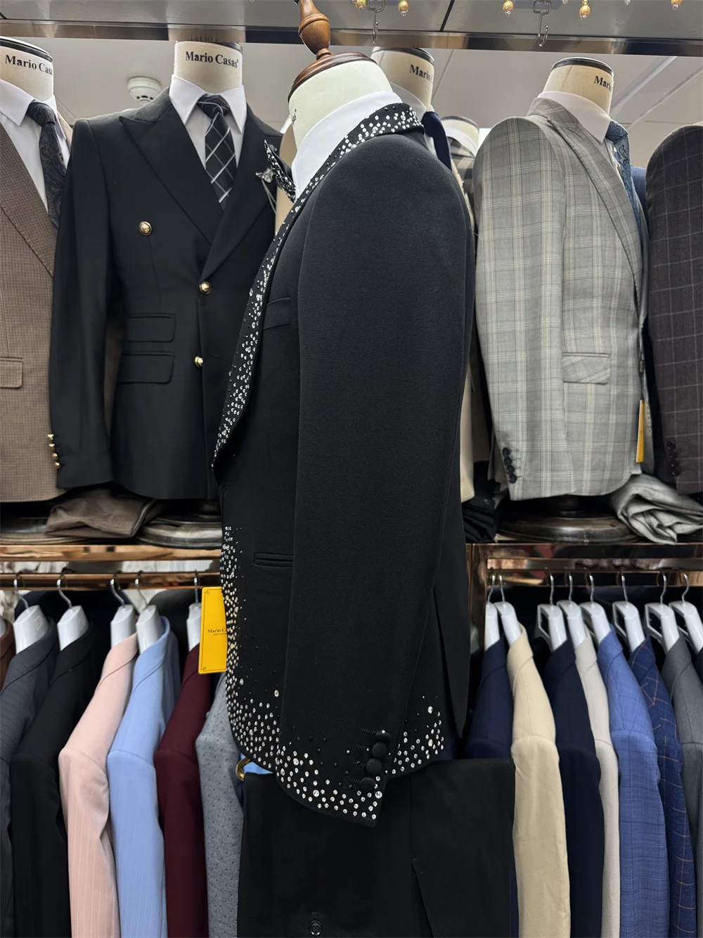 Luxurious Fashionable Men's Suit Heavy Beaded Party Celebrity Groom Wear Decent Jacket Vest Pants Set Four Seasons On Sale