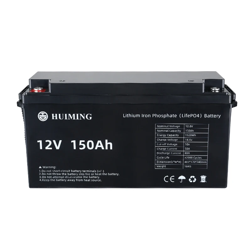 

Factory Direct Universal Rechargeable Battery 12.8V 150Ah Lithium Ion LiFePO4 Battery Pack