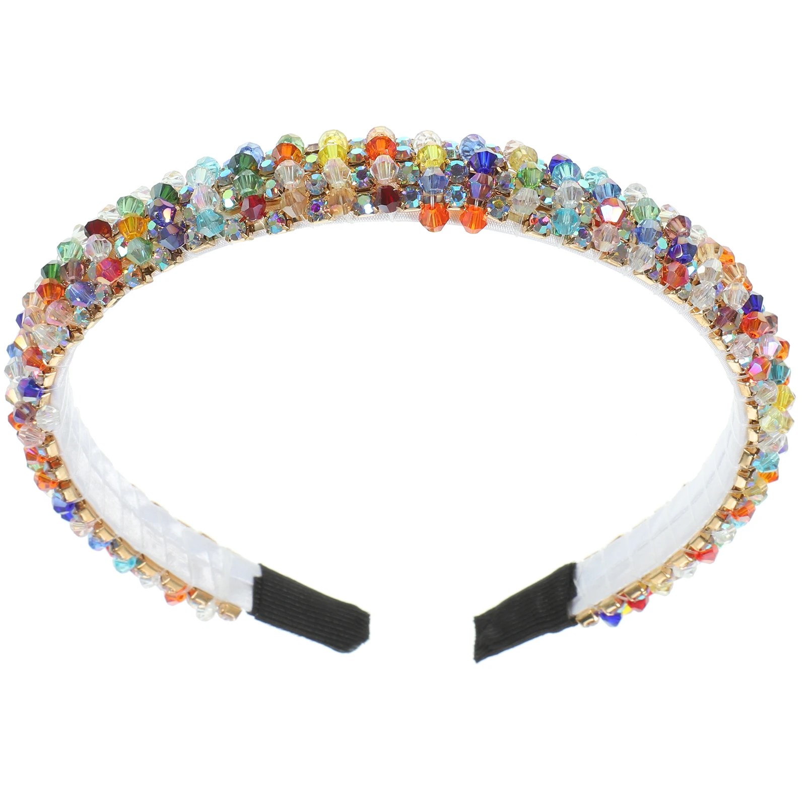 

Rhinestone Headb Colorful Full Diamond Hair Accessories for Women Comfortable Cloth Material Wide Headb s Trendy