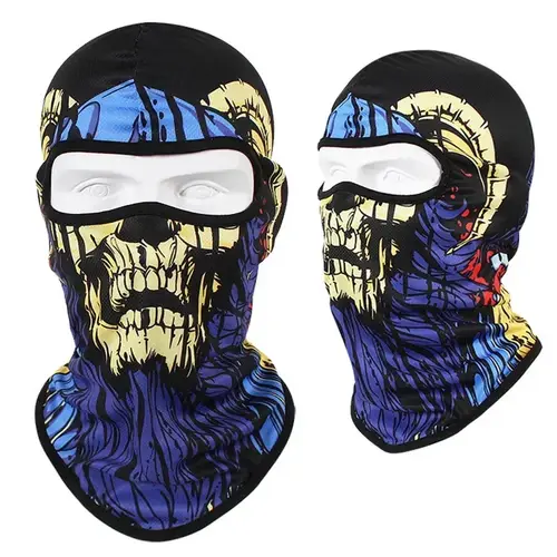 3D Skull Mask Balaclava Cap Breathable Motorcycle Riding Full Face Scarf Outdoor Men Head Cover Cycling Headgear Neck Gaiter Hat - Image 31