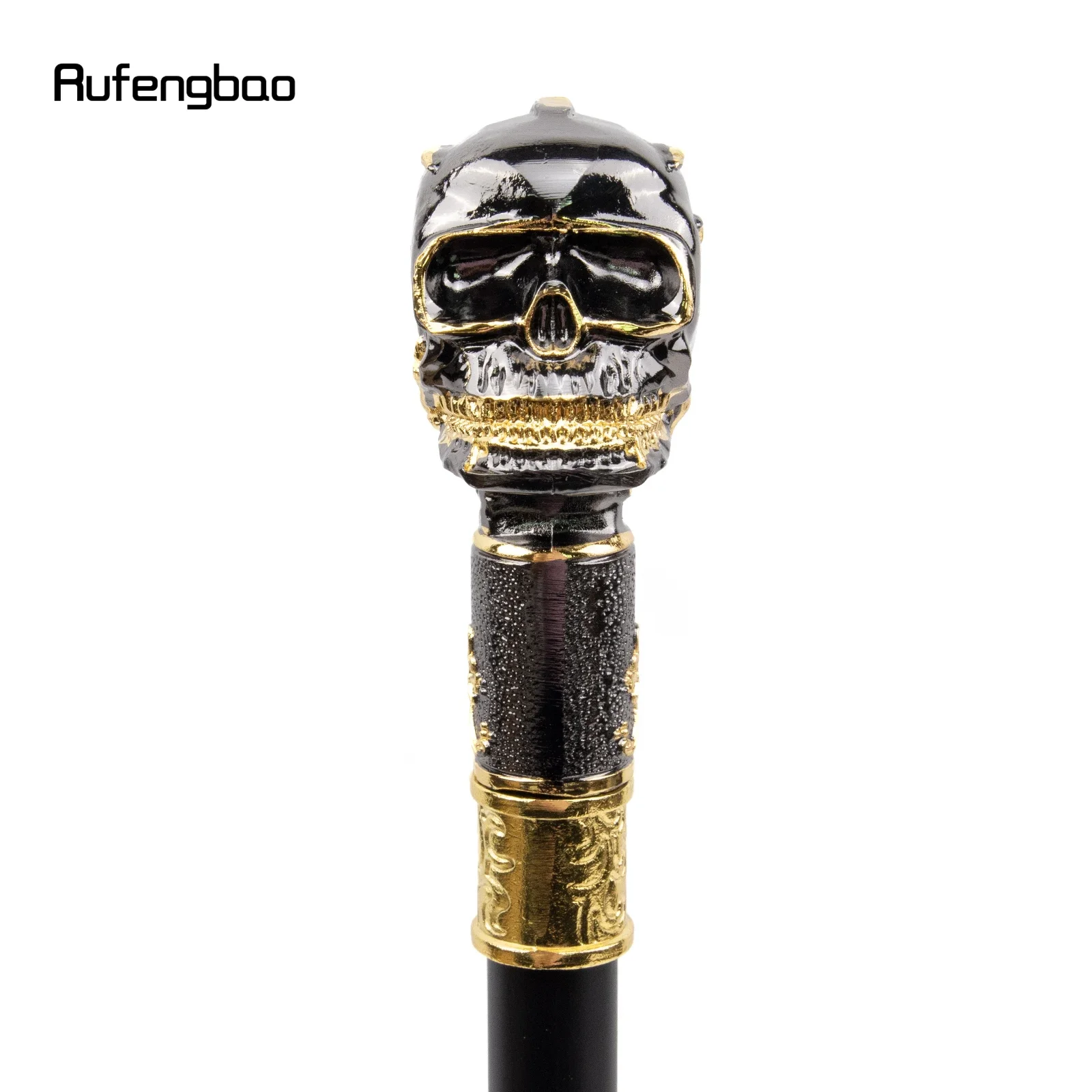 Golden Black Skull หัวฟันใหญ่ Steampunk Walking Cane แฟชั่นเดิน Stick สุภาพบุรุษหรูหรา Crosier KNOB Walking Stick 90 ซม