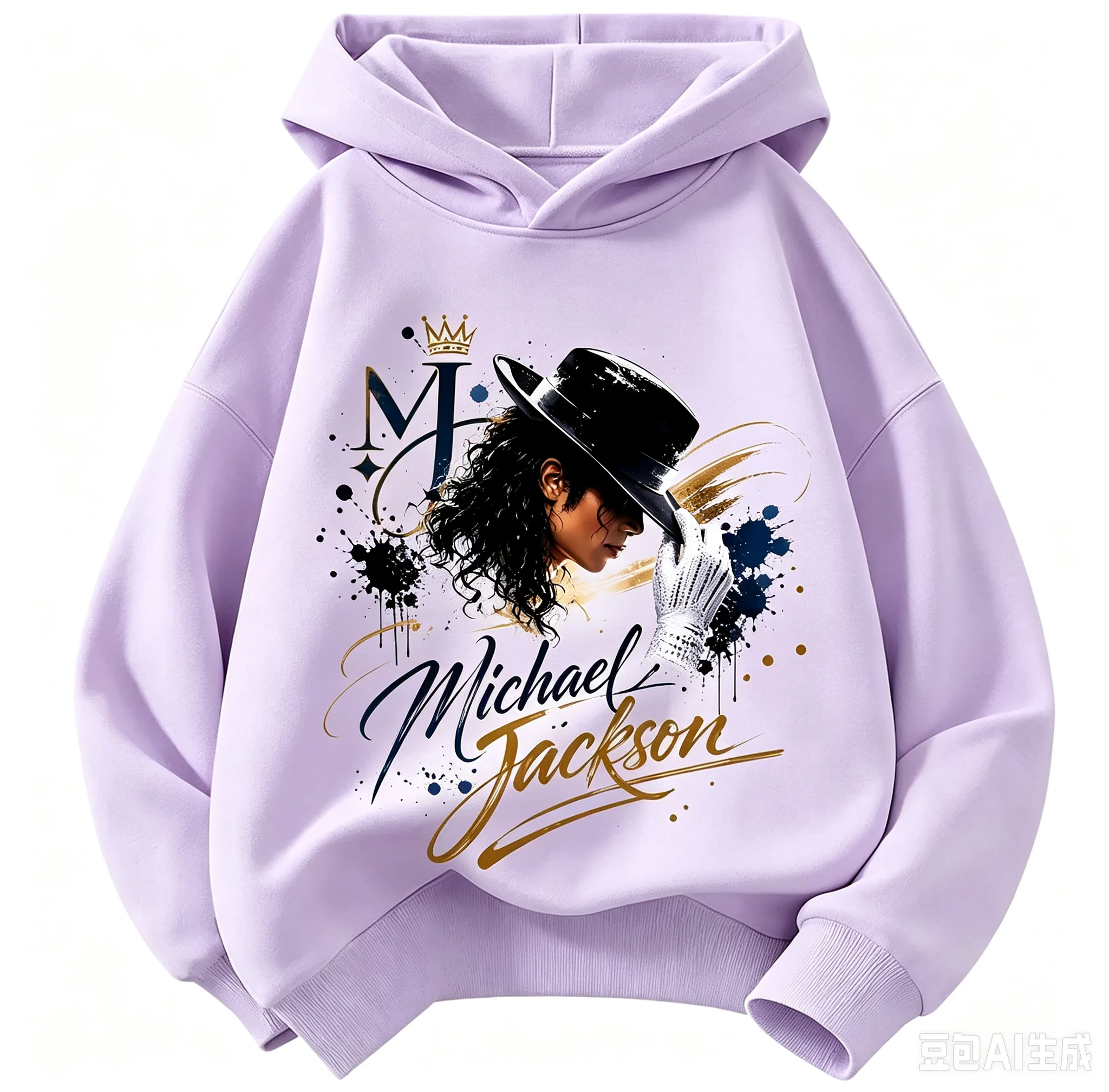 2026 Kinder-Hoodie mit Michael Jackson-Print – Warmer Herbst-/Winter-Sweatshirt im Retro-Stil mit Pop-Ikon-Grafik für Jungen und Mädchen – Detail 4