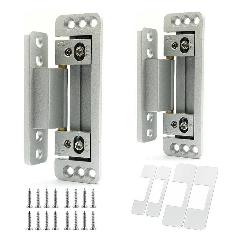 

Door Hinges,2Packs Adjustable Door Hinges,110Lbs Load-Bearing,Heavy Duty Concealed Hinges For Secret Door