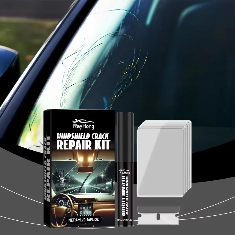 Voor-En Achterglas Crack En Kras Reparatie Tools Effectieve Reparatie Vloeistof Voor Auto Voorruit Scheuren Transparant Onderhoud