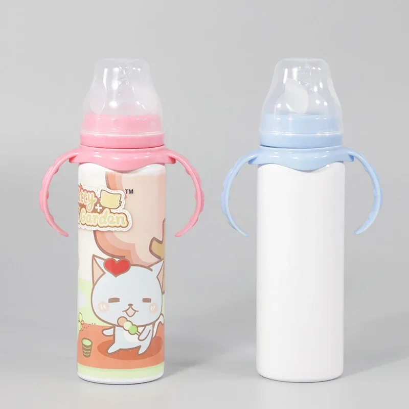 240ml Diy Sublimation Blank Cup Tumbler Double Wall Vacuum Insulated Water Bottle Sublimation Stainless Steel Child Milk Bottle