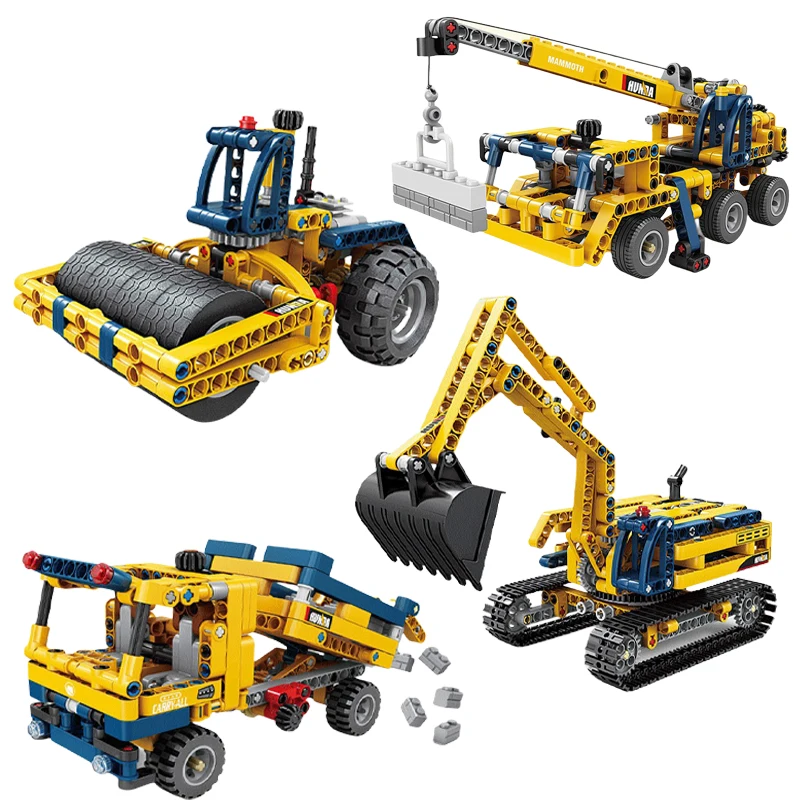 

Urban Engineering Heavy Transport Truck Model Excavator MOC Building Block Crane Boy Assembly Toy Birthday Gift