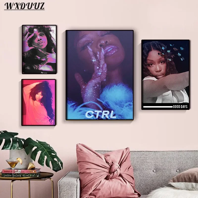 음악 앨범 사진 미국 팝 가수 스타 SZA 포스터, 방 바 캔버스 페인팅, 미적 북유럽 예술 홈 벽 장식 선물