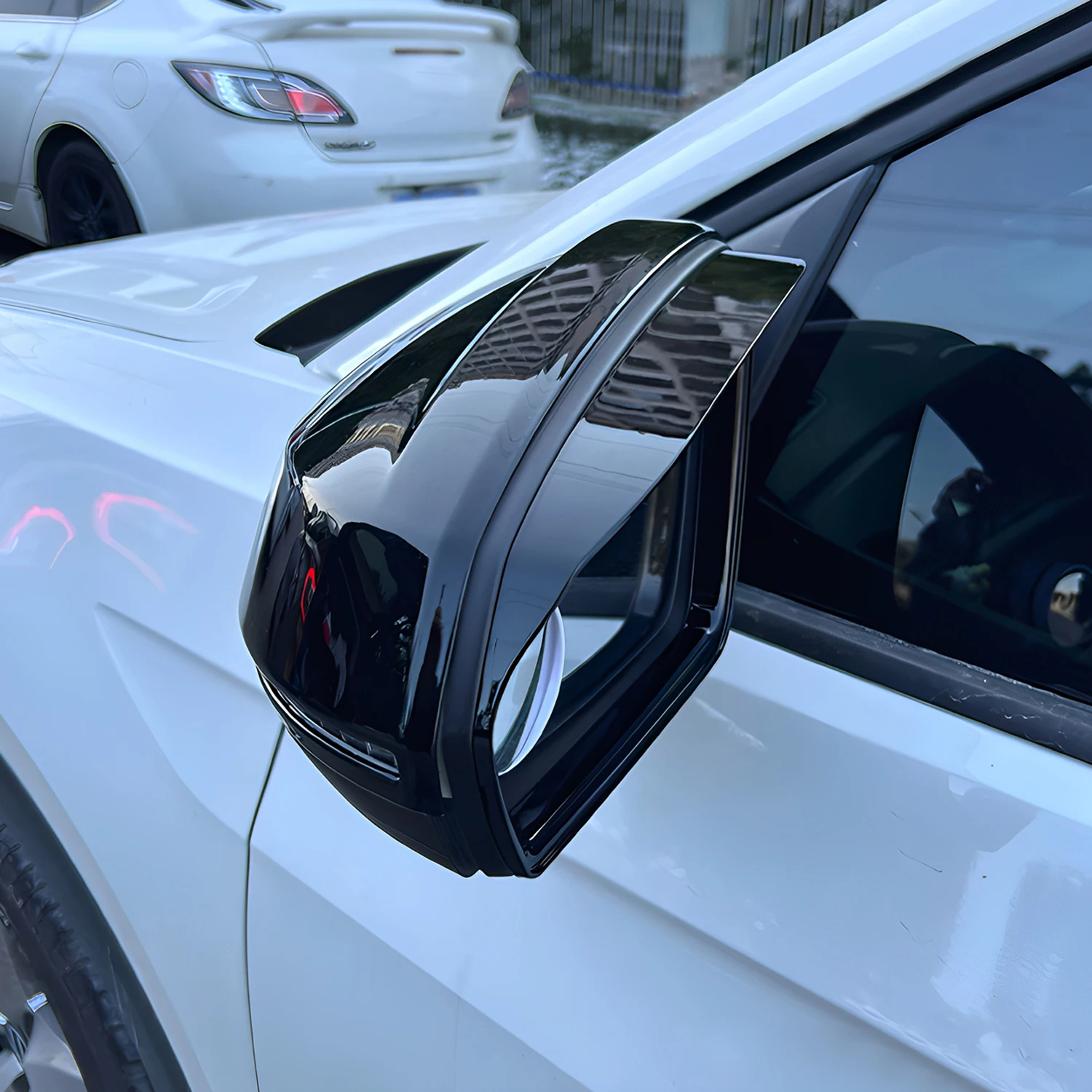 يناسب أودي A5L 2025 2026 سيارة مرآة الرؤية الخلفية المطر الحاجب المطر درع الظل حامي غطاء لامع أسود الخارجي ملحق #1