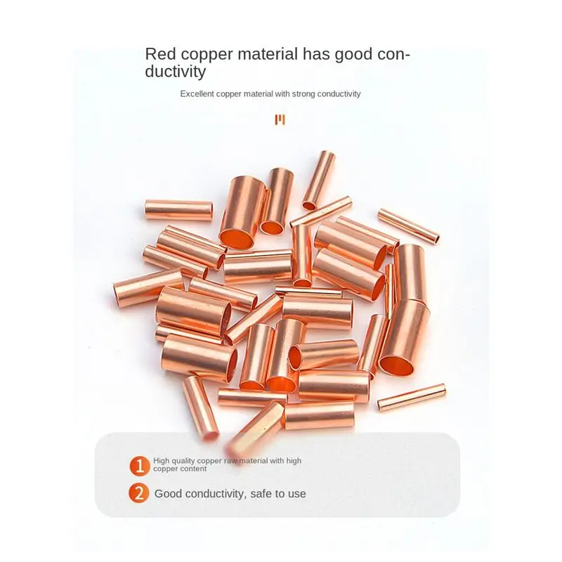 ^Arrival Copper GT Small Copper Tube Connecting Tube Wire Connector Terminal Connector Set Box