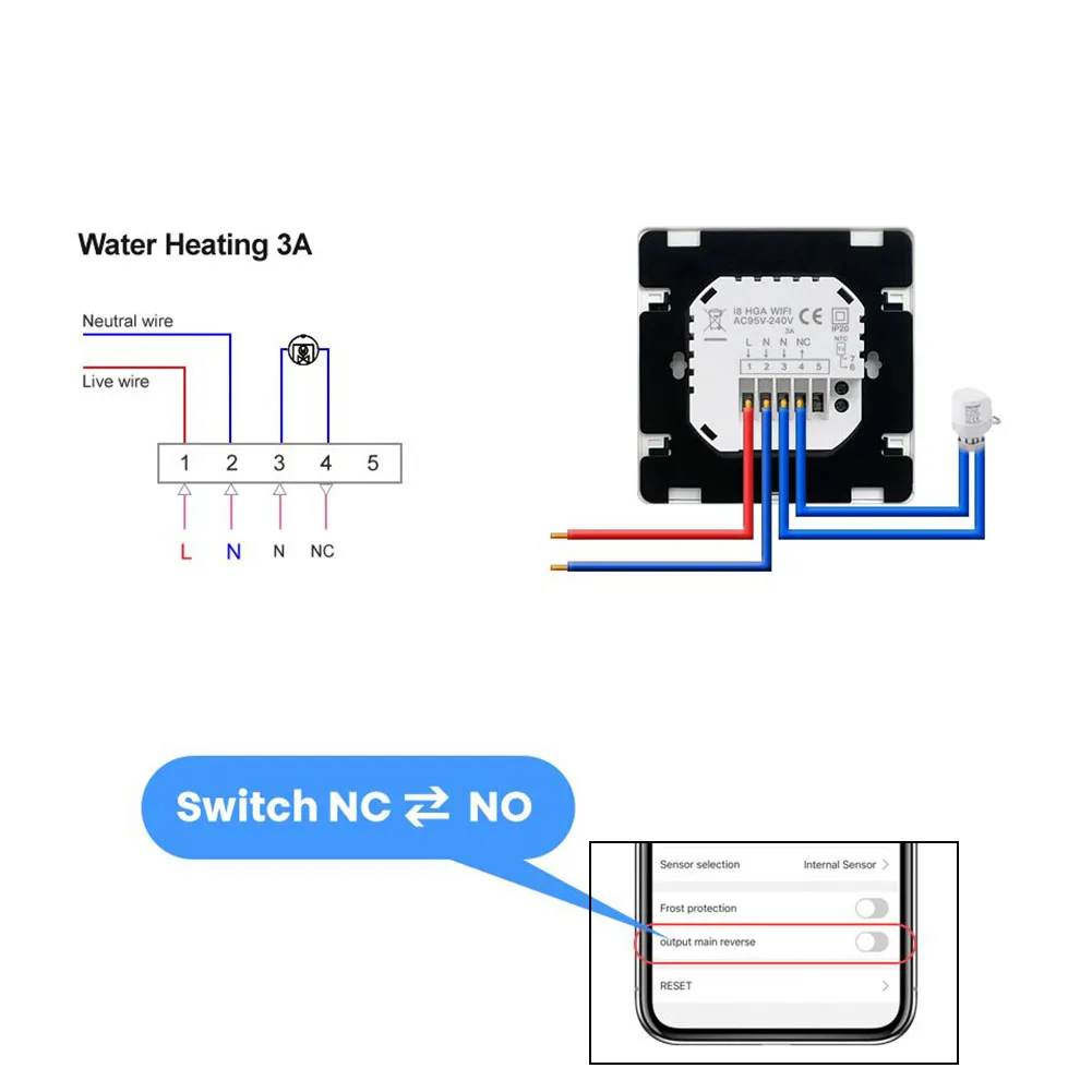 Controller WIFI Thermostat Replacement Temperature Controller WIFI With App Control Fireproof Controller WIFI Thermostat
