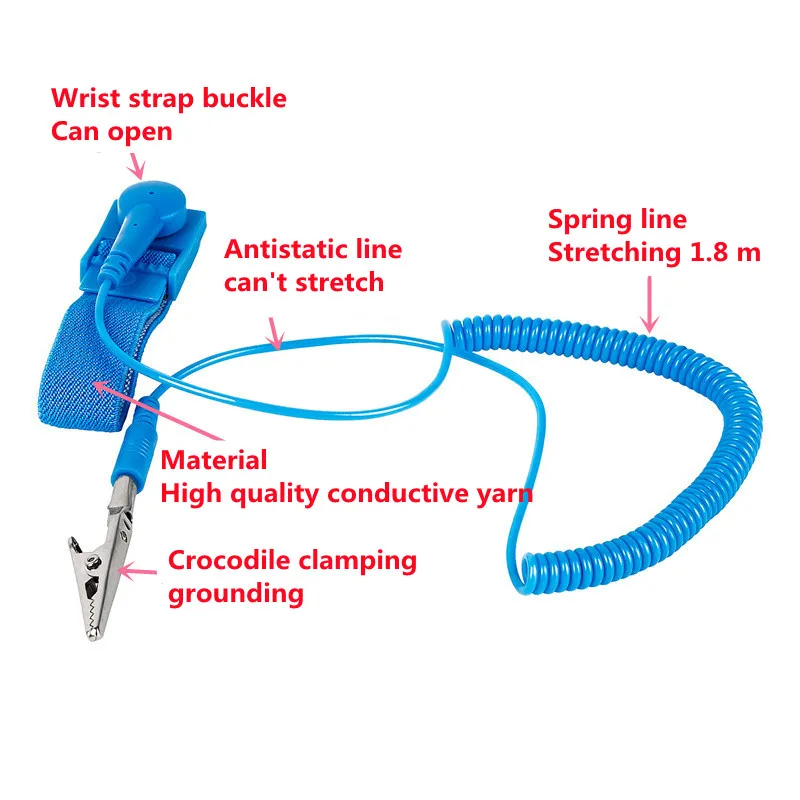 Professional Anti Static ESD Ground Socket L Shaped Socket Banana Plug ESD Wrist Strap Grounding Wire Electrostatic Earth Cable