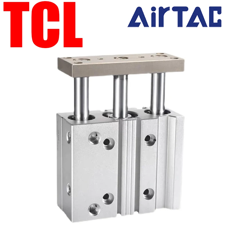 AirTac  Three Shaft Guide Cylinder TCL 12/16/20/25/32/40/50/63-S Double Acting Linear Bearing For Robotic Arm