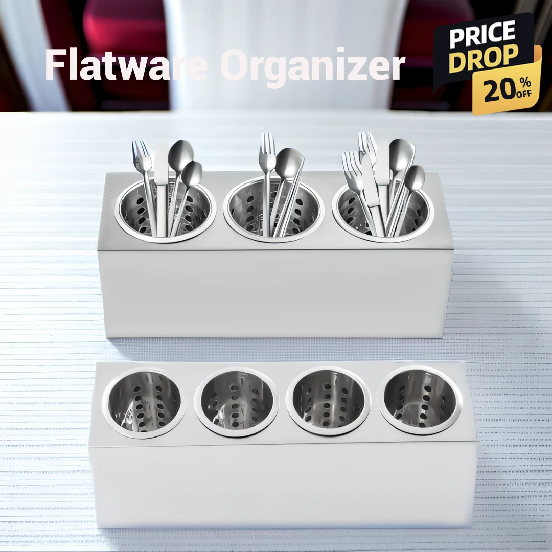 Flatware Storage Silverware Kitchen Holders 3/4 Holes Non-toxic Non-hazardous Kitchen Cylinder Organizer Stainless Steel