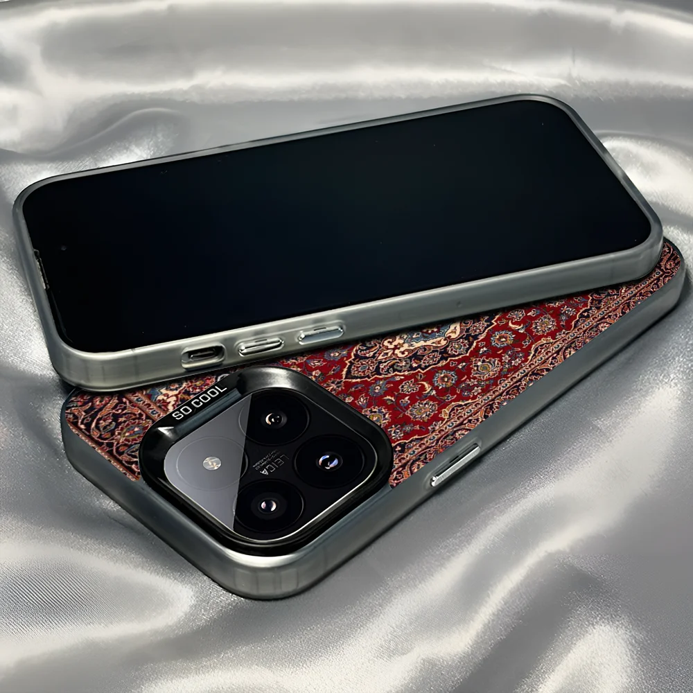 Epc Persian Carpet Floral Pattern Phone Case IMD Phone Case For IPhone 16 15 14 13 12 11 Pro Max Plus Color Silver Cover