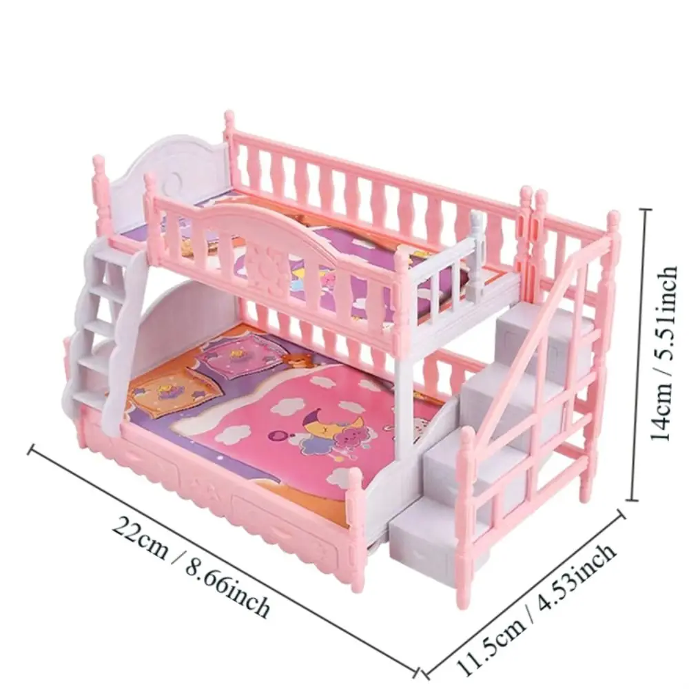 Cute Dollhouse Miniature Furniture Cradle Fashion DIY Bedroom Accessories Rocking Horse, Slide and Bed Dolls for 1/12 15cm Doll