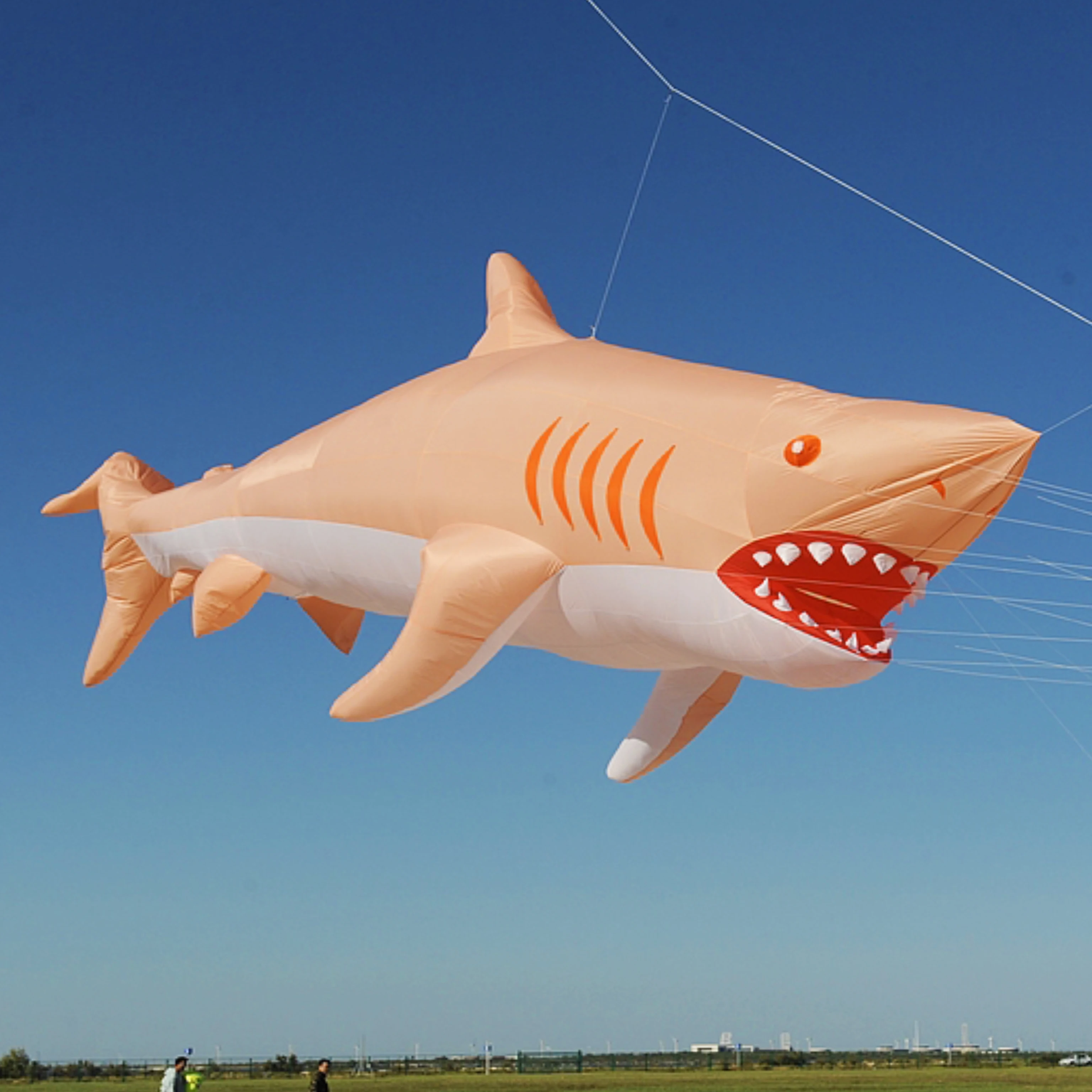 9KM 12m Shark kite Line Laundry Pendant Soft Inflatable Show Kite for Kite Festival 30D Ripstop Nylon Fabric with Bag