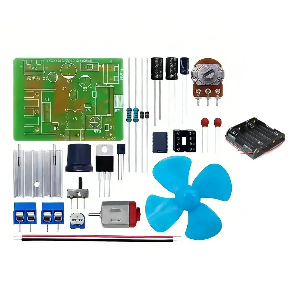 

Комплект для обучения сборке схемы регулятора ширины импульса двигателя NE555, плата с компонентами, поддерживает питание постоянным током 6~30В