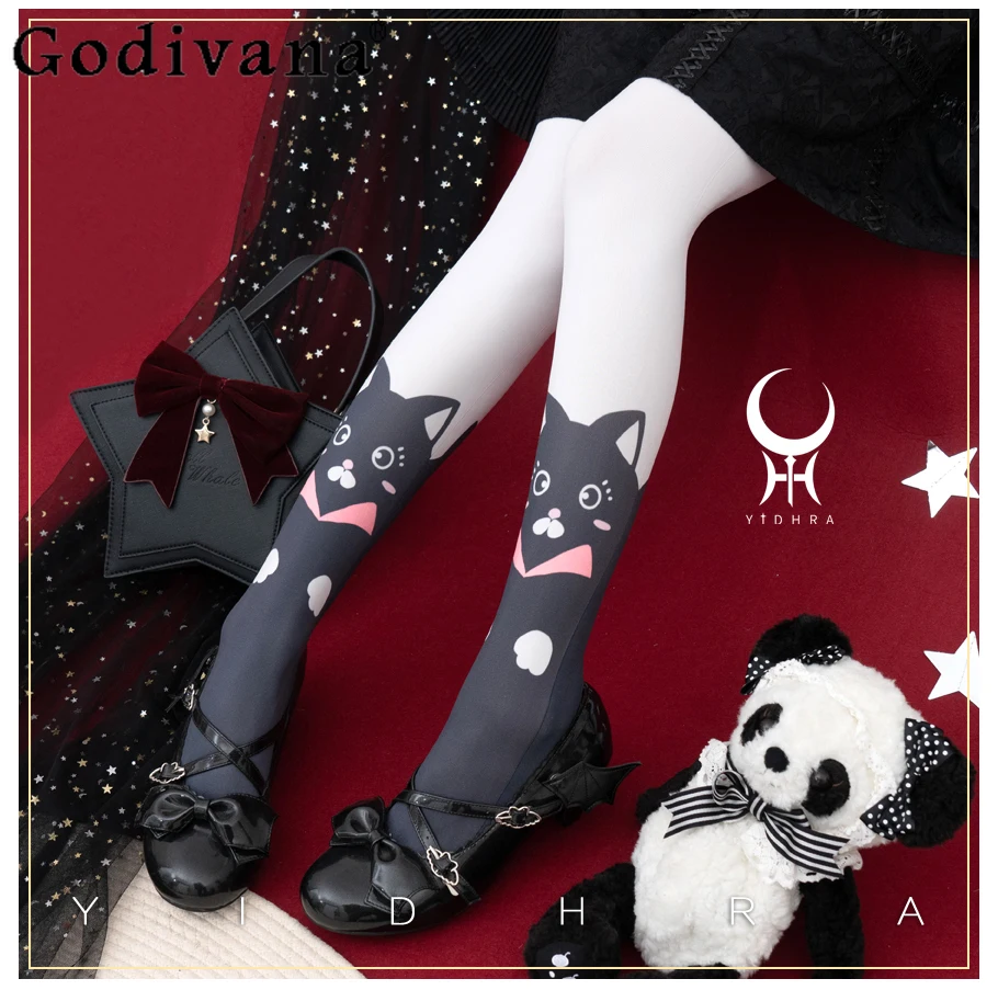 

Summer New Fashion Original Japanese Print Lolita Pantyhose Girly Sweet Cute Elegant White Leggings Women Kawaii Slimming Tights