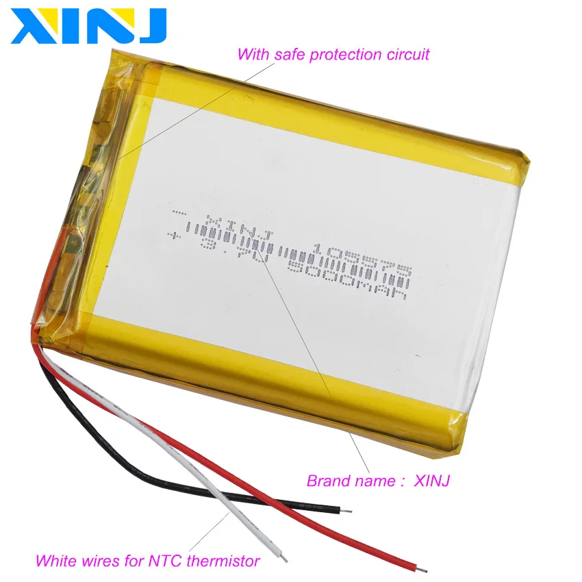 3.7V 5000mAh 18,5wh Li-polimerowy i bateria Lipo NTC 3-przewodowy termistor do moc GPS banku e-book PAD MID PSP DIY Tablet PC 105575