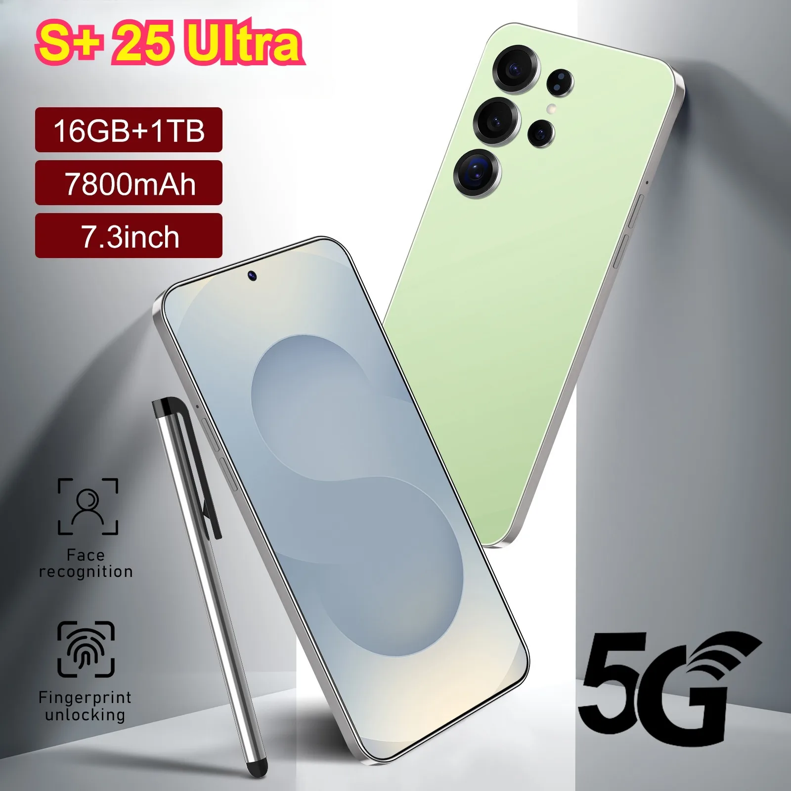 

Smartphone Case For S+ 25 Ultra Original 7.3HD 4G 5G Dual Sim Card Standby 72MP+108MP Android 14 Global Version 7800mAh Battery