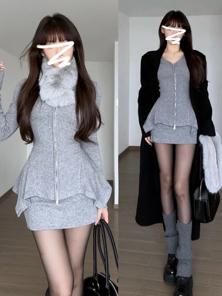 

Сексуальный комплект из двух предметов: короткая юбка-обертка с высокой талией и топ с V-образным вырезом, однотонный, из полиэстера, зимняя коллекция, для молодых женщин, А-силуэт.