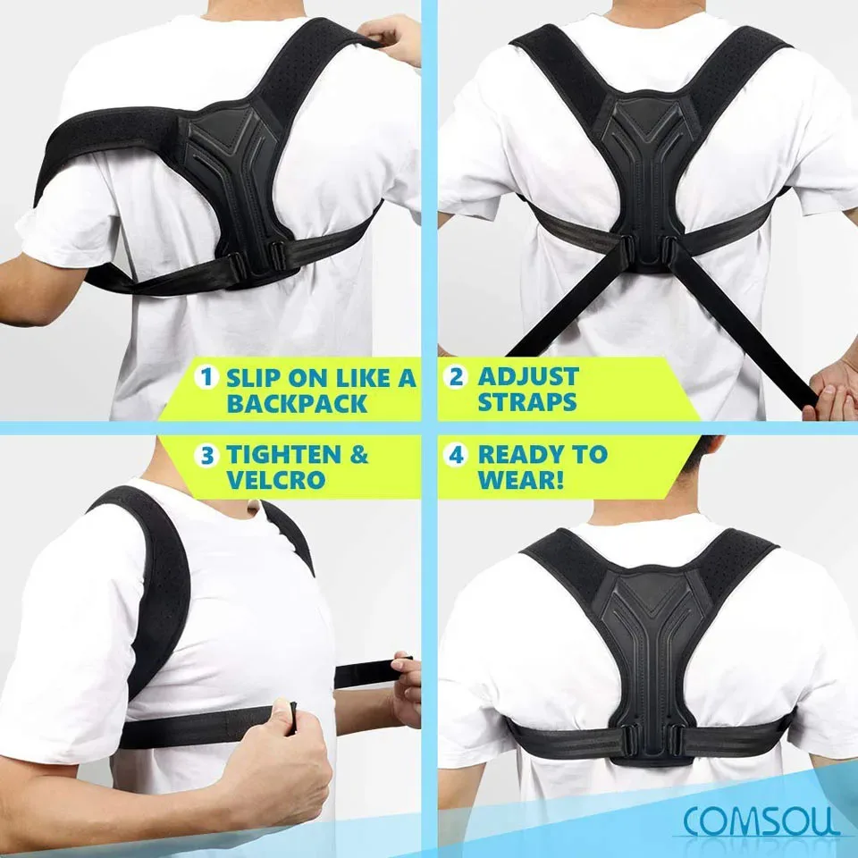 Breathable Anti-hunchback Corrective Belt Sitting Invisible Corrective Belt Back Posture Scoliosis High Low Shoulder view 3