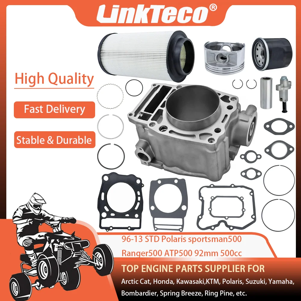 ATV 96-13 STD 92mm 500cc Cylinder Piston Top End Kit For Polaris Ranger Sportsman Magnum Scrambler Xplorer 500 3087221 3087224