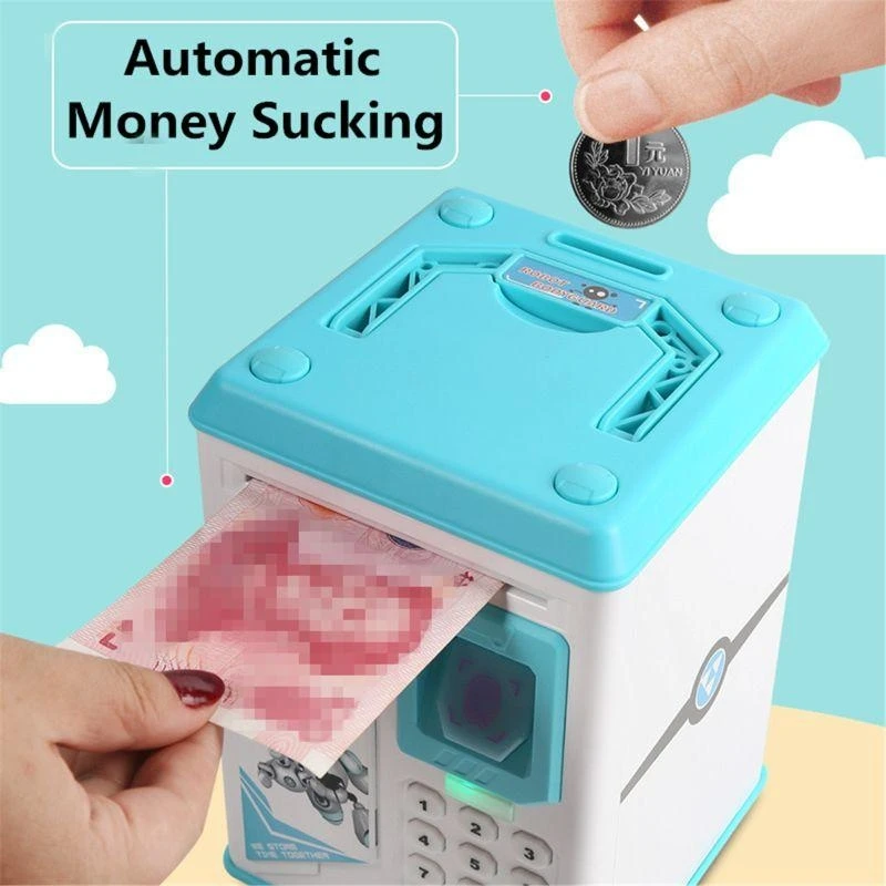

Cash Coin Piggy Toy for Kids Electronic Safe Box Money Toy Fingerprint Password Open Preschool Education Toy 15UB