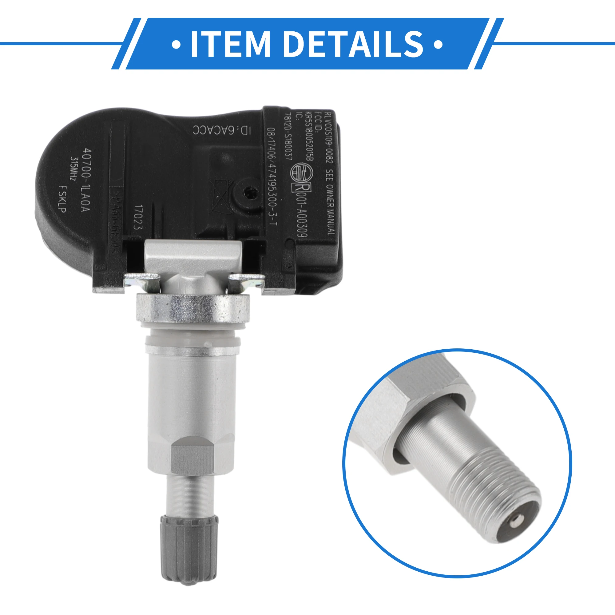 Sensor Tekanan Ban UXCELL Sensor TPMS 315MHz No.407001LA0A/407001LA0C/407001LA0D/407003AN1A untuk Infiniti EX35 Journey 11-13