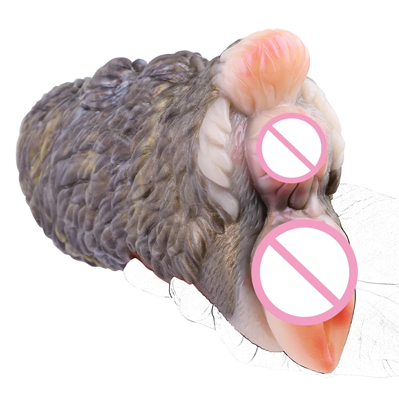 17*12.5cm 2in1 Artificial Camel Vagina Anus Holes Male Masturbator Animal Pocket Pussy Sex Toys for Penis Penetration Massager