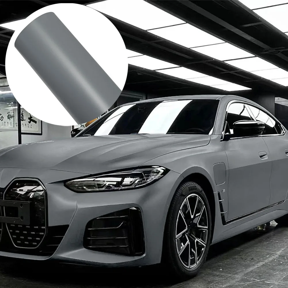 

Matte Gray Vinyl Wrapping Film Car Motorcycle Adhesive Vinyl Body Wrap Vinyl Film Bubble Free Auto Waterproof PVC Decal