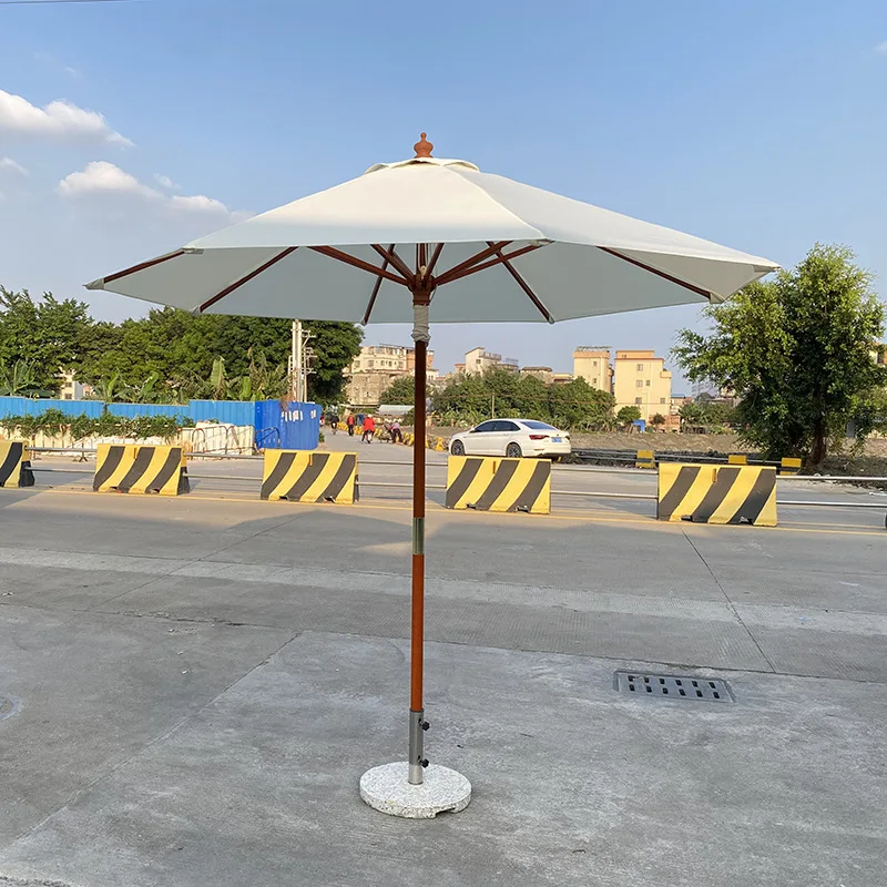 Manufacturer wholesale 48mm wooden 2.7 meters central column umbrella, courtyard umbrella, outdoor sun umbrella