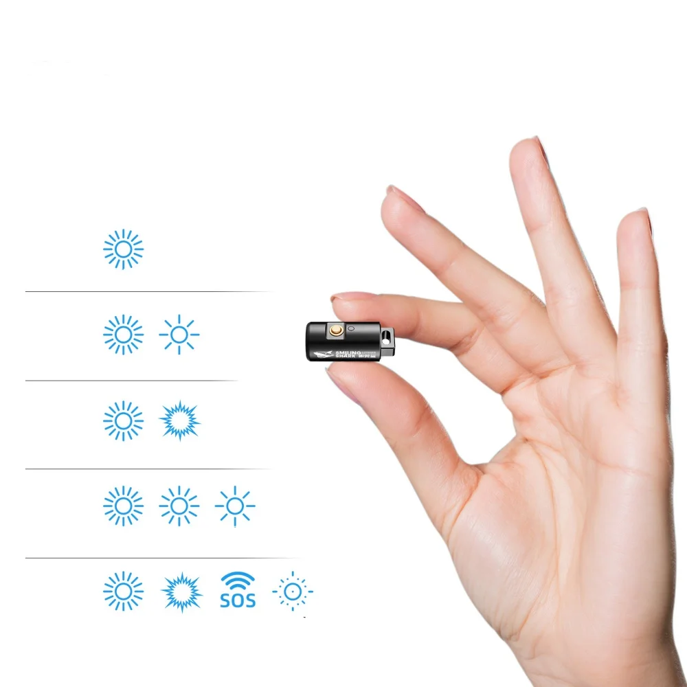 Rechargeable LED Flashlight Mini Thumb Flash Light with 5 Lighting Modes Waterproof Pocket Light for Emergency Camping Outdoor