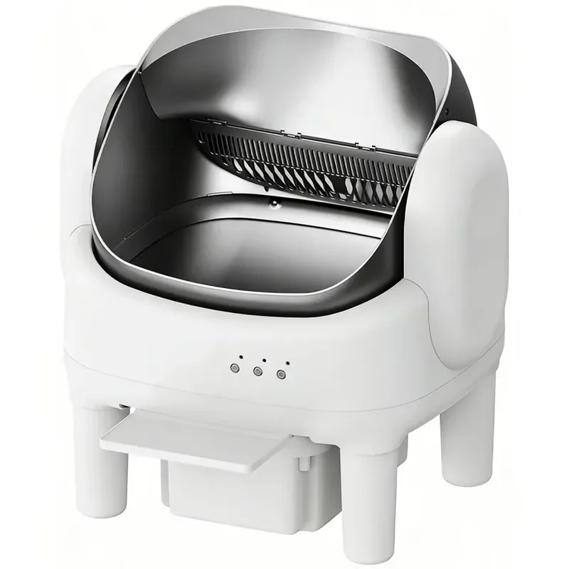 Automatic Self Cleaning Cat Litter Box Stainless Steel Smart Robot Toilet with Safety Protection for Pets Home Supplies Smart