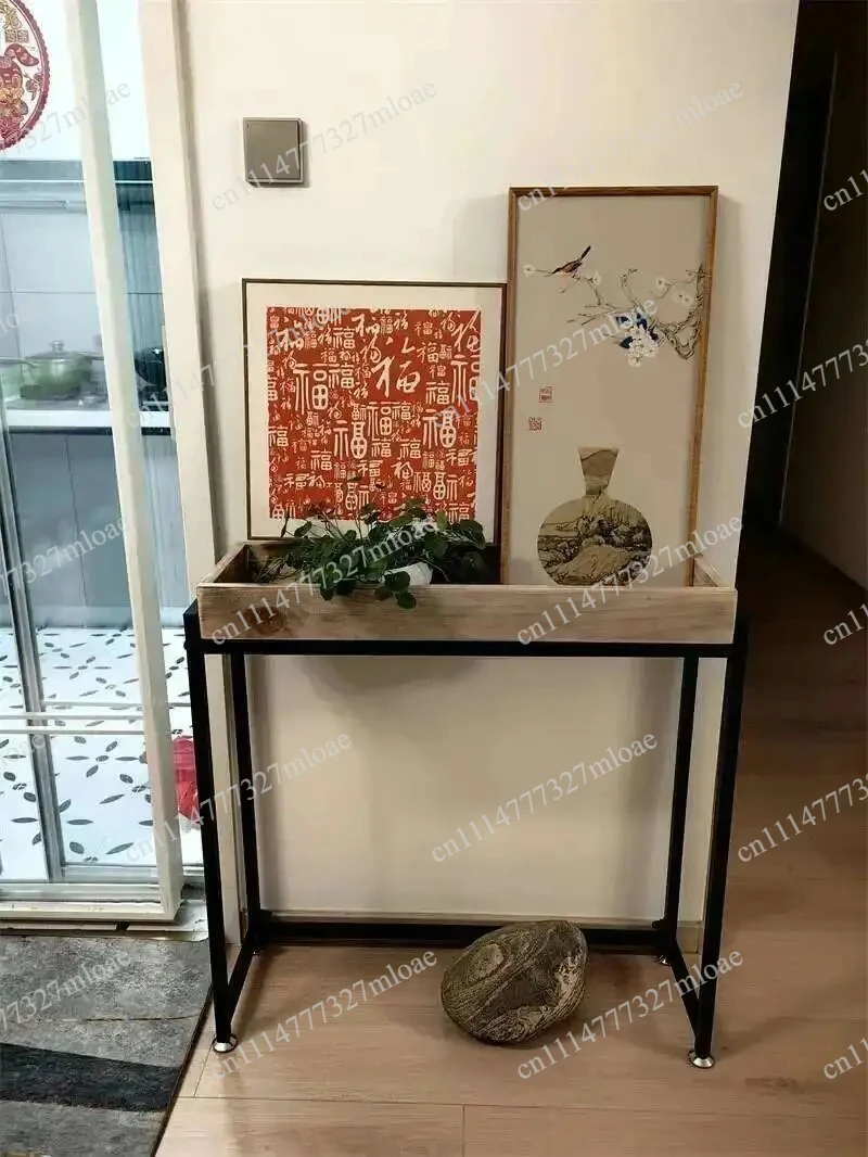 Console Porch Porch New Tables Living Room Chinese Cabinet for Hallway Solid Wood Table Against The Wall Long Narrow Table Z