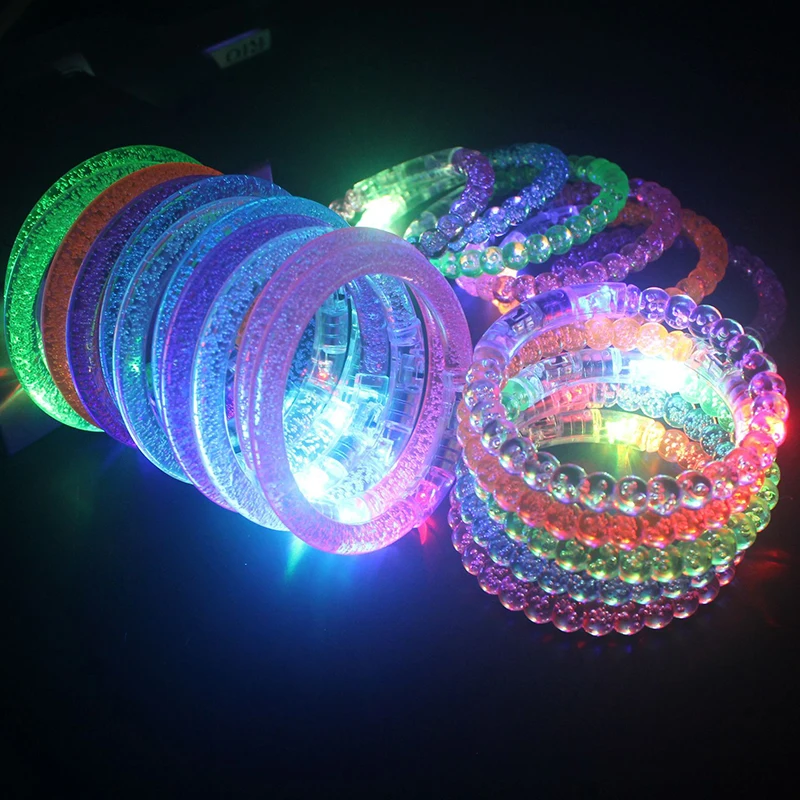 10/20/30/40/50/60pcs Led Bracelet Wristband Glow In The Dark Party Favor Supplies Neon Light Up Bracelet Toys Wedding Decoration