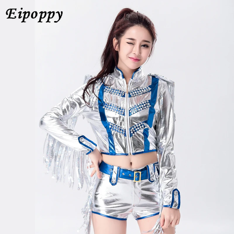 sequins costumes Adult Jazz Dance Modern Dance Performance Hip Hop Performance Kit