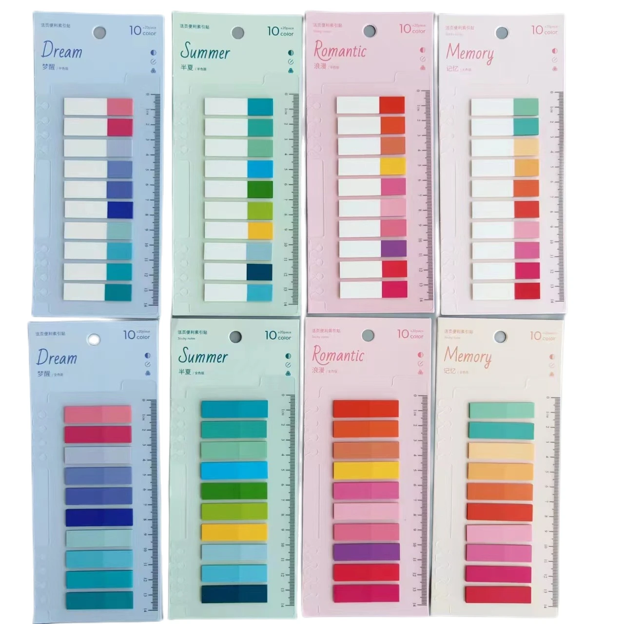 1600 fogli colorati PET impermeabili Sticky Notes colore brillante fogli sciolti indice Memo Pad prendere appunti cancelleria per ufficio per