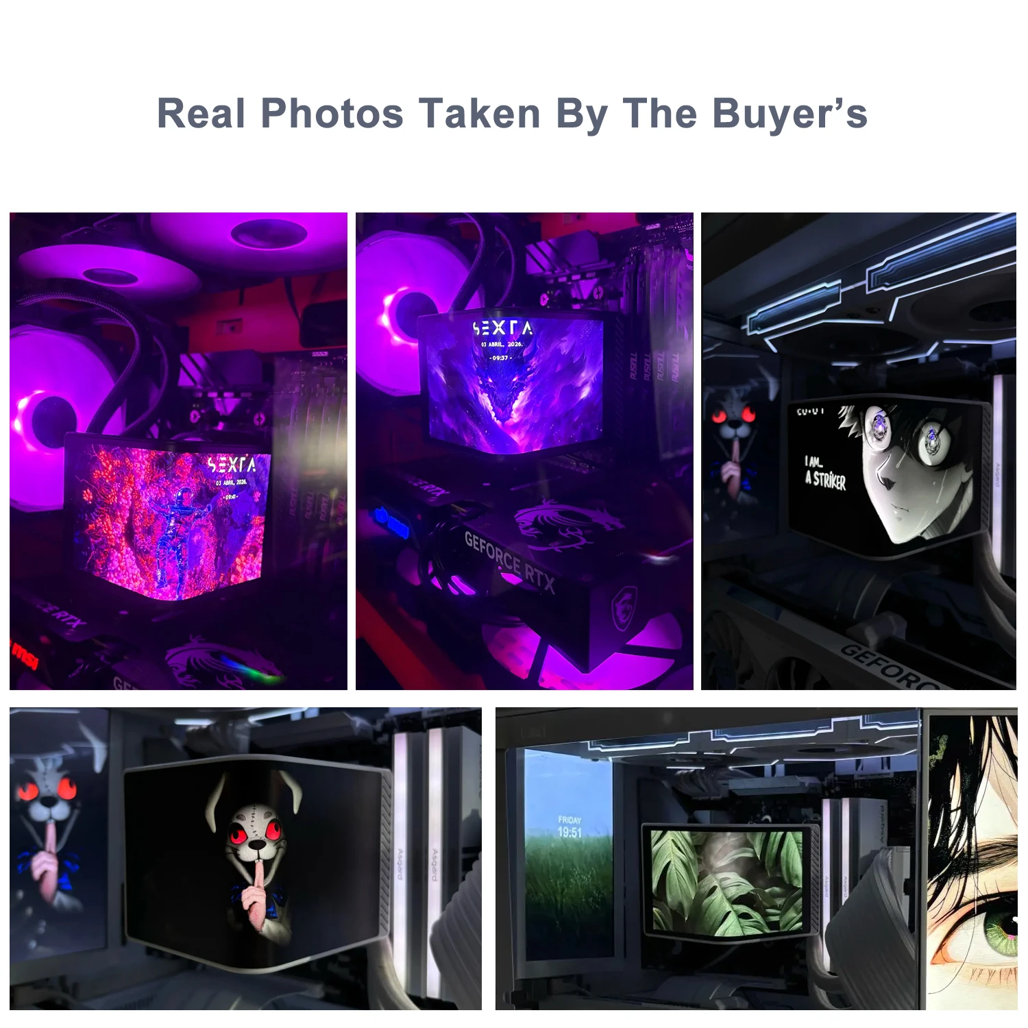 6.5 Inch AMOLED Flexible Display 360 Water Cooled Curved Screen Chassis Monitoring Secondary  3D Video 2k Bendable