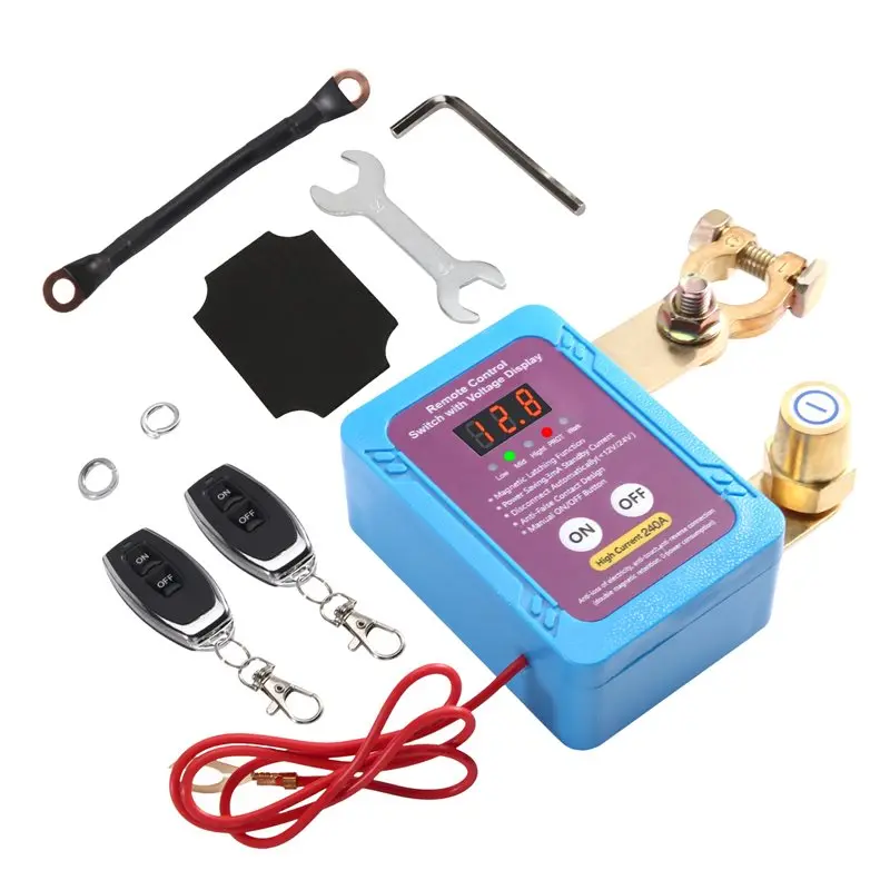 【Price Drop !!】-Auto Battery Master Switch With Remote Control, 240A 12V Battery Disconnect Functionality, Led Voltage Display