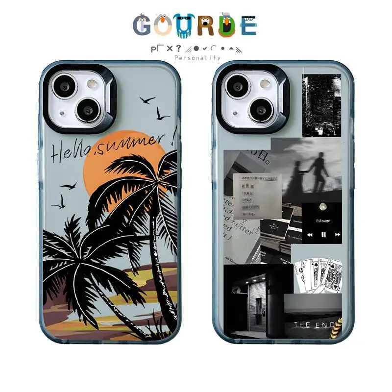 Gourde Daily Life Scenery Illustration Soft Phone Cases For iPhone 16 Pro Max 13 11 12 14 Pro Max 15 XR XS Max 7 8 Fundas Covers