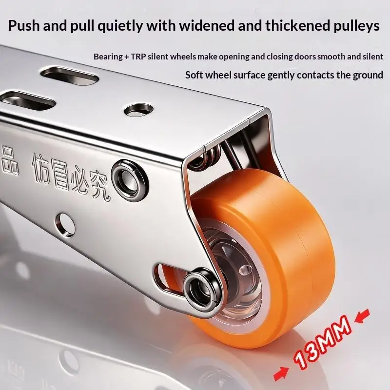 Sagging Door Repair Wheel Hydraulic Buffering Quiet Operation Auto Lock Perfect For Home Wooden Doors