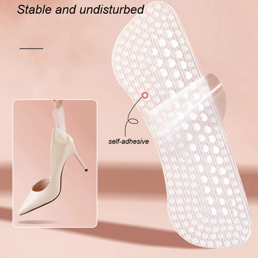 Heel Stickers Anti Slip And Foot Grinding Stickers Universal Transparent And Invisible Adjustable Shoe Size For Children Silicon