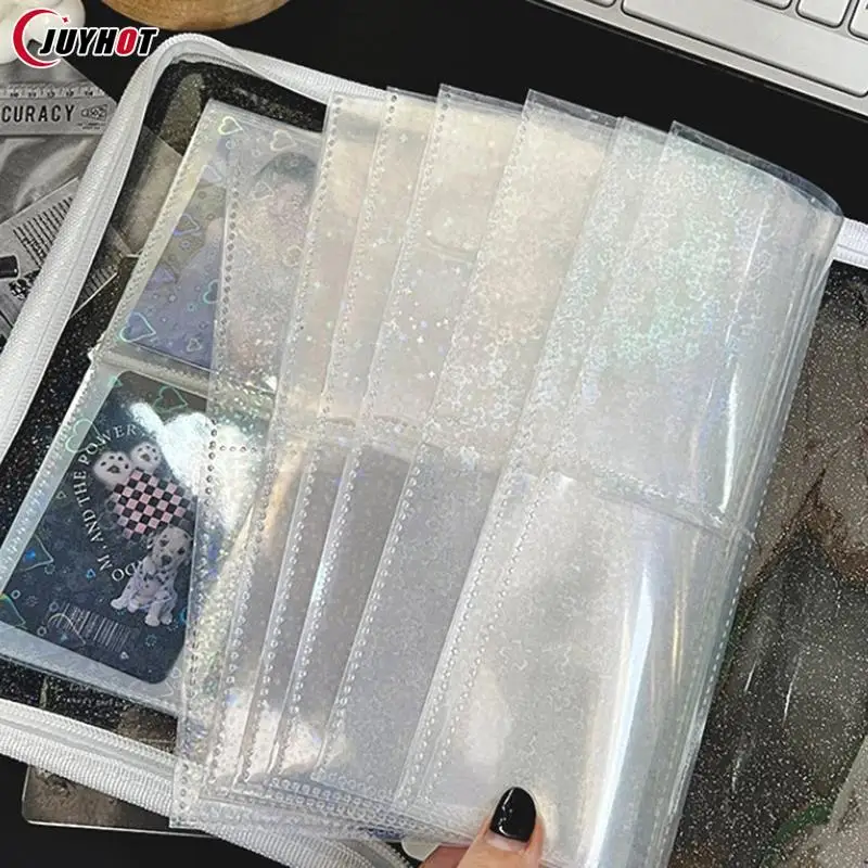 10Pcs A4 A5 1/2/4/6/9 Grids Clear Ring Binder Refill Sleeve Photocards Notebook Photo Album Card Page Pocket Entertainment