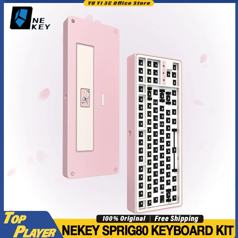 

Комплект механической клавиатуры NEKEY Sprig80, алюминиевый корпус с ЧПУ, 87 клавиш, индивидуальная поддержка с возможностью горячей замены, быстросъемная беспроводная связь 2,4G BT