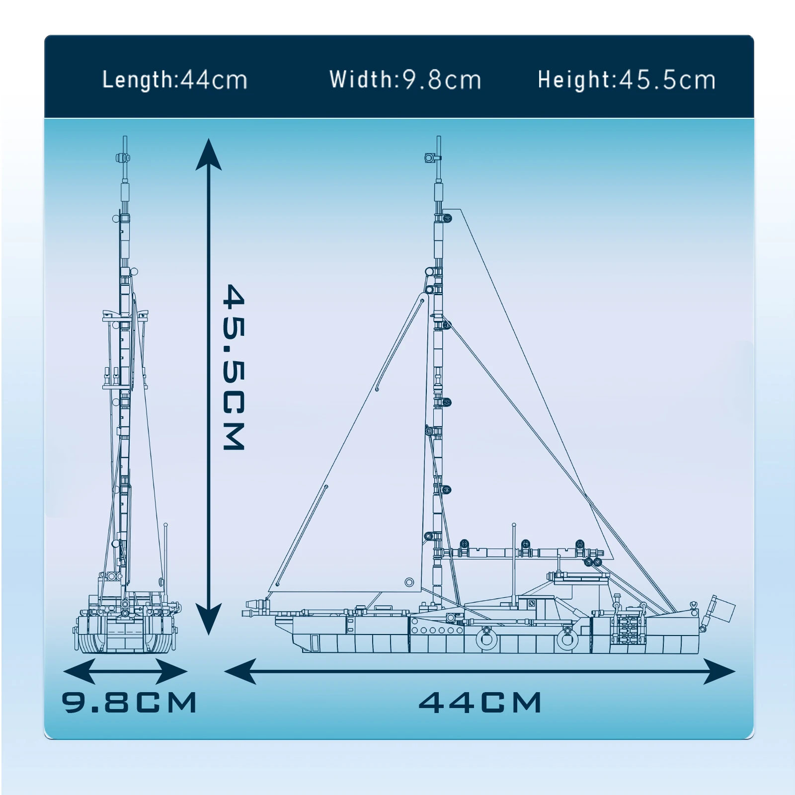 Mould King 10190 Building Blocks Modern Twin-Mast Sailing Ship STEM Educational Toy Exploration Ship Model Kit Kid Creative Gift