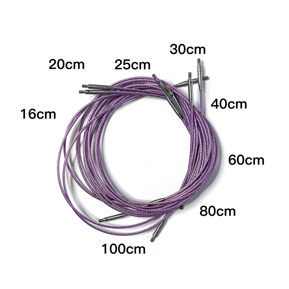 1x Interchangeable Tunisian Crochet Hooks Cables Circular Knitting Needle Connecting line 360° Rotated 16cm-100cm Connector wire